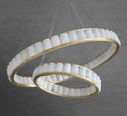 Iluminação circular de estilo nórdico personalizada Alabastro Lâmpada de pendente moderna para o saguão e escada