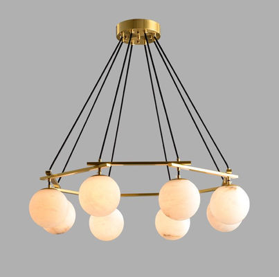 Modern Round Alabastro Pendente Luz Estúdio Sala de estar Sala de jantar Arte Pendente Decoração Moderna Lustre
