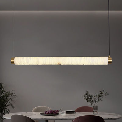 Designers modernos e minimalistas criativos de alabastro natural de cilindro longo luzes penduradas luxo LED restaurante bar decoração luzes de alabastro
