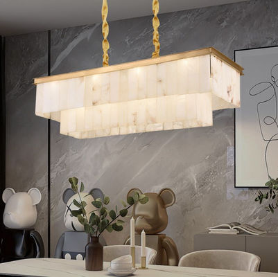 Decoração de casa moderna Lâmpadas de latão Alabastro Sombra de mármore Hotel Restaurante Quarto Lâmpadas de pendente Iluminação de luzes sofisticadas
