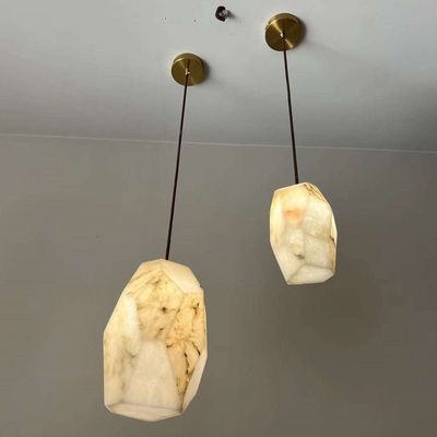 Lâmpada de pendente de luz moderna de luxo simples restaurante bar criativo lado da cama luz de pendente de calcite