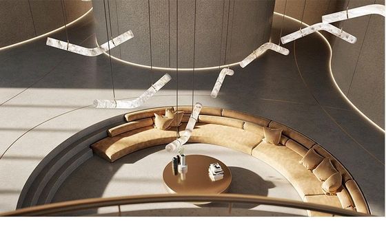 Modern Luxury LED Pendant Light Factory Price Large Alabaster Chandelier Designer Restaurante Hotel Escritório DIY Iluminação