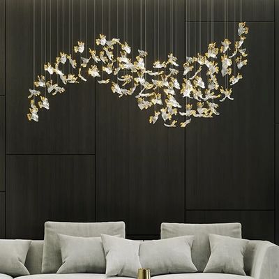 Decoração de interiores Lustreiro Hotel Villa Escada Vidro LED Lâmpada Pendente