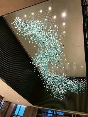 Arte decorativa Salão de hotel Lustres de vidro de cristal Lustre montado no teto