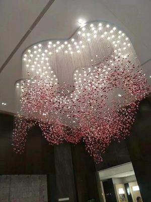 Luz Pendente Pendente Custom Grande Projeto Hotel Lobby Hall Villa Modern Glass Chandelier Luz