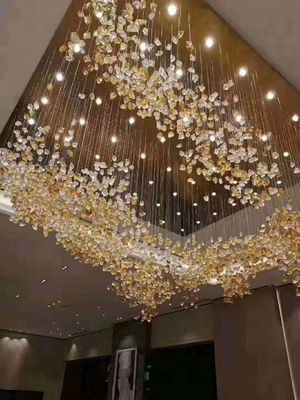 Modern Luxury Glass Gold K9 Cristal Lustreiro Interior Sala de estar Lustreiros Suspensos Lâmpadas Pendentes Para Quarto Hotel