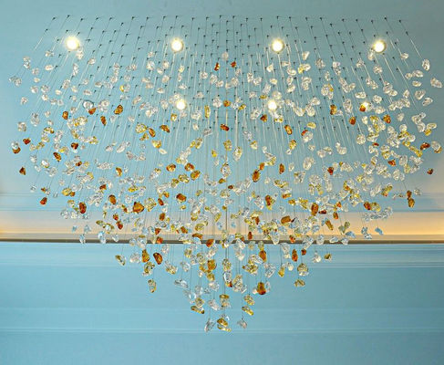 Lâmpadas de acrílico personalizadas modernas com tetos altos no lobby do hotel Lâmpadas LED luminosas