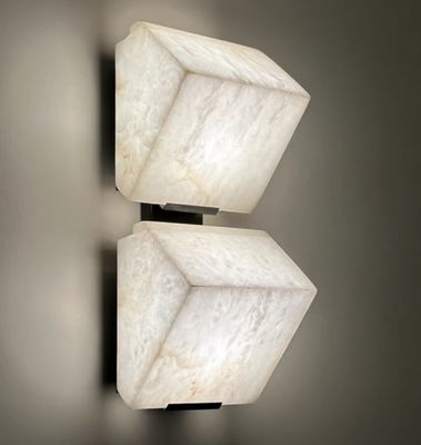Lâmpada de parede LED de alabastro Postmoderna Decoração de casa criativa Lâmpada de parede de mármore de cobre Para quarto Sala de estar ao lado da cama
