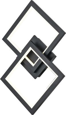 Corpo de luz preto quadrado geométrico simples de alumínio 20W 3000K controle de interruptor lâmpada de parede luz de teto