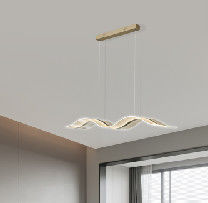 Adicione Large Nordic Modern Luxury Long Strip Waveform Acrylic Lamp Bar Hotel Decoração para o lar Lustreiro Lâmpada Pendente
