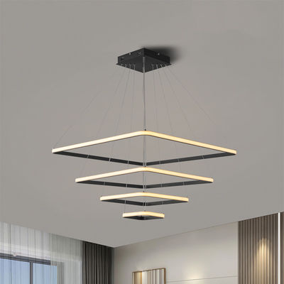 Quatro quadrados Sala de jantar minimalista moderna Lustreiro Personalidade Criativa Quadrado Ambiente familiar Lâmpada de sala de estar pode ajustar A lâmpada de estudo do quarto principal