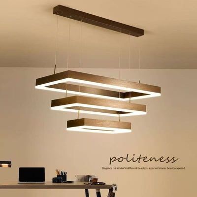 Terceiro andar Pequena sala de estar Led Lustreiro Moderno Simples Retangular Iluminação Nórdica Sala Restaurante Bar Iluminação Suspensa