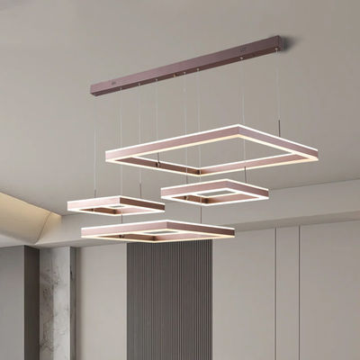 Arte Geométrica Moderna Quadrada Simples Criativa Lustre de Aço Inoxidável
