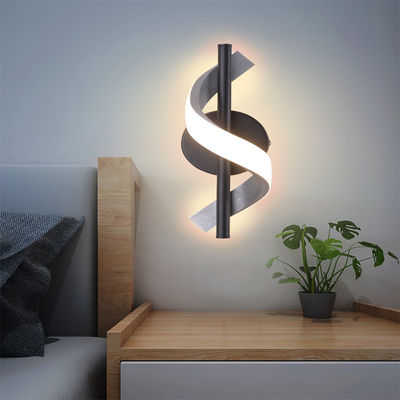 Lâmpada de parede LED de design em espiral de alumínio moderna 3000K / 6000K 2 cor clara quarto de hotel sala de estar corredor decoração curva luz de parede