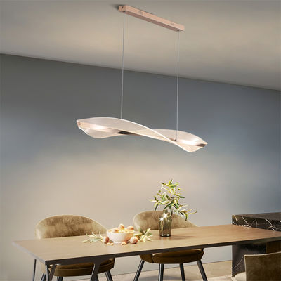 Lâmpada de ouro pendente para restaurante LED Lâmpada linear para casa