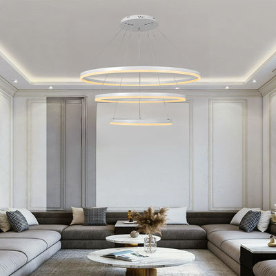 Villa Hotel Sala de estar Círculo Lâmpada de Pendente Linear Luxo Redondo Anel Led Lâmpadas