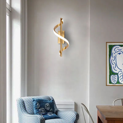 Lâmpada de parede LED moderna 10W Frio Branco 4000K Alumínio Ouro Lâmpada de parede interior Para Corredor do quarto