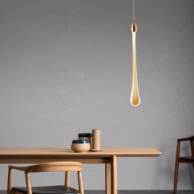 Raindrop Gold Single Head Small Chandelier Luxury Copper Glass Led Hanging Lamp Nordic Simple Lâmpada Pendente ao Lado da Cama