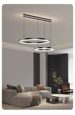 Lâmpadas de sala de jantar modernas simples Três círculos Incorporadas Lâmpadas de quarto de baixo Lâmpadas luminosas e lanternas Lâmpadas pendentes longas