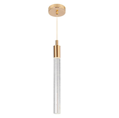 Estilo minimalista de luxo Silindro pendurado único Sombra ao lado da cama Drop Light Crystal Pendant Light Modern