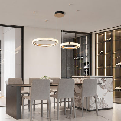 Minimalista Nórdico Criativo Sala de Jantar Anel Duplo Lustreiro Moderno Simples Lustreiro Redondo Sala de estar Escritório Quarto