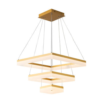 Quadrado de três andares estilo minimalista moderno Sala de jantar Lustre Personalidade Quadrado criativo Ambiente familiar Sala de estar Luz Ajustável Master Bedroom Estúdio Luz