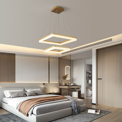 Sala de jantar de estilo duplo quadrado moderno contratado Chandel Personalidade quadrada criativa Ambiente familiar Iluminação de sala de estar Iluminação de estudo do quarto principal ajustado