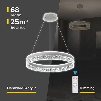 Design minimalista Sala de estar interior Círculo Sala de jantar Lâmpadas acrílicas Lâmpadas de ouro LED Lâmpadas de pingente