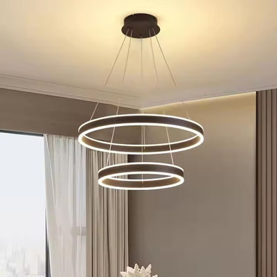 Casa Sala de estar Sala de jantar Lustreiro Anel de alumínio Lâmpada de teto decorativa LED moderna