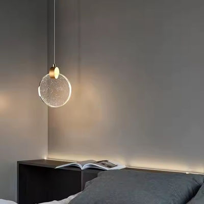 Sala de estar de cristal redonda contemporânea Casa Decorativa Lâmpada de Pendente LED Para Escalão da Sala de Hotel