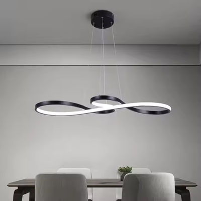 Apartamento Ilha da Cozinha Mininalista 50W Twist Pendente Luz Lustreiro Preto Luminário Lustr Torção Pendente Luz