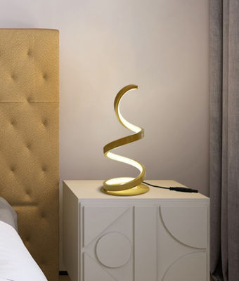 Novo Lâmpada de Mesa de Dormitório de Dormitório de Metal Acrílico Espiral de Ouro Simples
