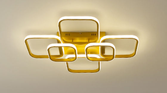 Controle remoto Moderno estilo americano Seis cabeça retangular LED estudo acrílico teto luz 2-