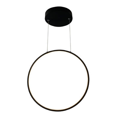 Linha de Suspensão Longa Anel Círculo Oculto Led Preto Branco Decorativo Lâmpada Pendente Moderna