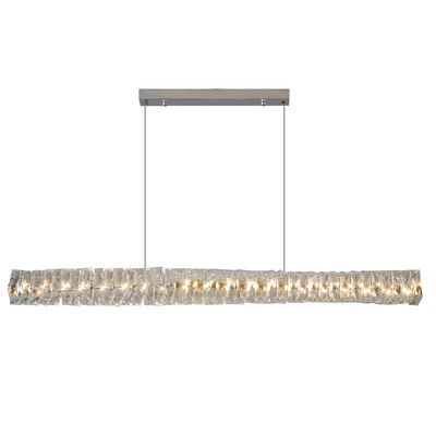 Ilha de cozinha dourada luz pendente LED nórdica retângulo de aço inoxidável luz pendente para escritório restaurante sala de estudo