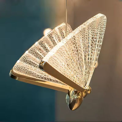 Modern Luxury LED Pendant Lamp Sala de estar Led Decor Lustreiros Pendente Luz Simples Borboleta Luz Pendente