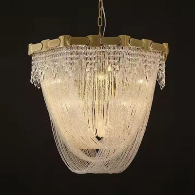 Projeto Moderno Hotel Tassels de metal Lustres Escalões Luzes de teto Decoração de casa Escalões Lustres Pendentes