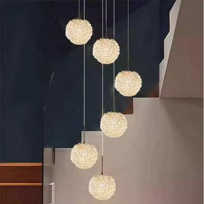 Lâmpada de lichia de cristal moderna luxo villa duplex escada de iluminação para sala de estar e quarto elevado
