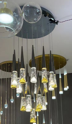 Nordic Light Luxury Silver Mountain Cristal Lustreiro para Villa Duplex Escalão