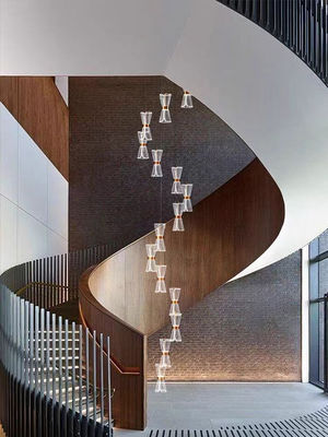 Moderno duplex escada candelabro para custom LOFT apartamento e hotel lobby de iluminação