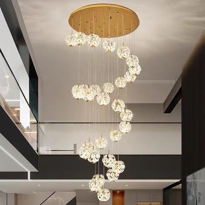 Lâmpada de salão de cristal de decoração de casamento de hotel moderno com fonte de luz D120mm e vida útil de 50000 horas