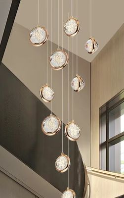 Lâmpadas de bolas de cristal redondas contemporâneas para Villa Mall Hotel Loft Cozinha Sala de estar