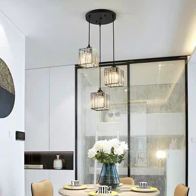 Lâmpada de cristal de escada do loft com design transparente e material de ferro