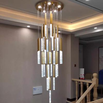 Escalão do corredor do hotel Cristal Stick Pendant Light Balcão Corredor Fixtures pendurados