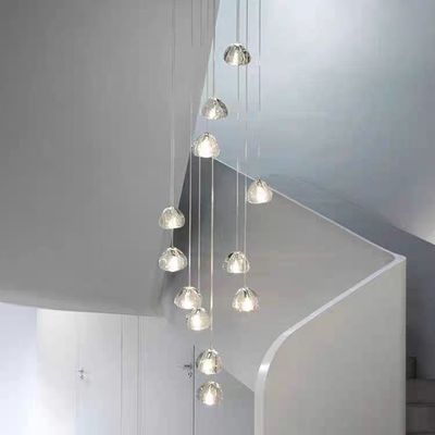 Decoração de Hotel Escalinha de Cristal Lâmpada Pendente Com Bola Transparente E Corpo de Cristal