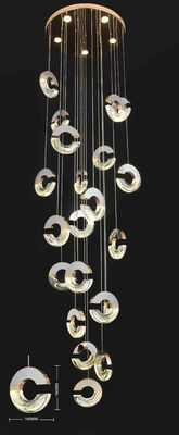 Moderno Loft Lustreiro Design C-tipo acrílico Lustreiro para o Tecto Minimalista Lustreiro na sala de estar Iluminação de escada