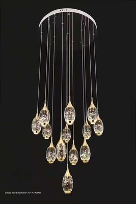 Luz de cristal escada giratória de perfume em forma de garrafa luz de escada para quartos duplex