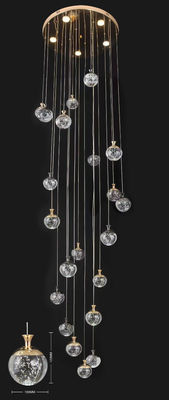 Apple pendente escada de luz de cristal candelabro nova villa hollow alta sala de estar candelabro escada giratória candelabro longo