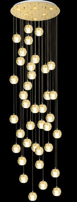 Lâmpadas de cristal esféricas multifacetadas de altura ajustável Lâmpadas de entrada com fonte de luz LED e design personalizável