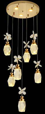 Forma de flor de montanha de neve Luzes de escada para o teto do loft Escalão de galpão Lâmpadas de candelabro Iluminação LED Lâmpadas de pingente Lâmpadas de candelabro
